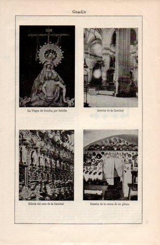 LAMINA V40104: Virgen de Guadix e interior de la Catedral de Guadix