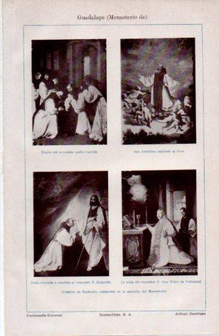 LAMINA V40102: Cuadros de Zurbaran del Monasterio de Guadalupe