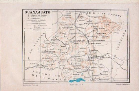 LAMINA V40093: Mapa de la provincia de Guanajuato