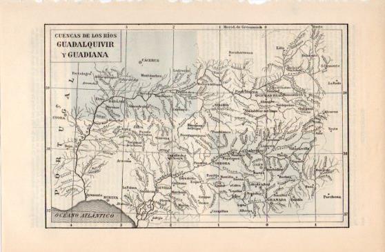 LAMINA V40092: Mapa de las cuencas de los rios Guadalquivir y Guadiana