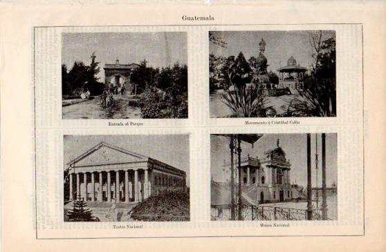 LAMINA V40130: Parque, Teatro Naciona y Museo Nacional en Guatemala