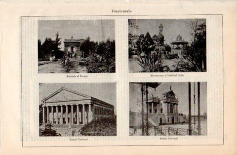 LAMINA V40130: Parque, Teatro Naciona y Museo Nacional en Guatemala