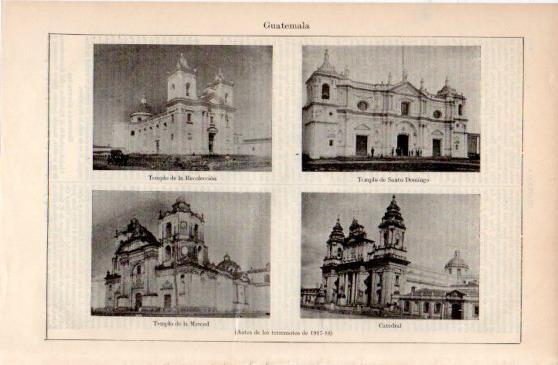 LAMINA V40129: Templos y Catedral en Guatemala antes de terremotos de 1917-18