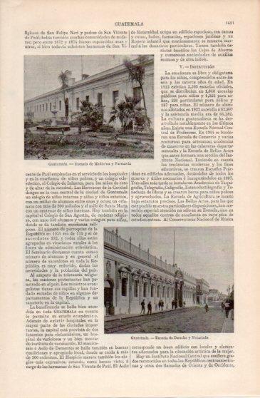 LAMINA V40124: Escuelas de Medicina, Farmacia, Derecho y Notariado en Guatemala
