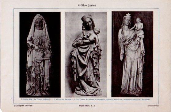 LAMINA V40021: Estatuas de Virgenes del arte gotico