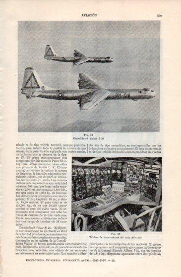 LAMINA V40148: Consolidated Vultee B-30 y tablero instrumentos Attacker