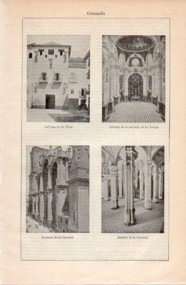 LAMINA V40050: La Casa de los Tiros y Catedral en Granada