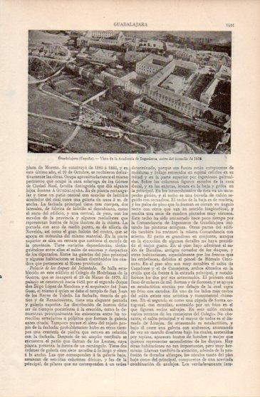LAMINA V40079: Vista de la Academia de Ingenieros de Guadalajara antes del incendio de 1924