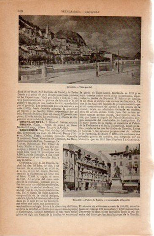 LAMINA V40072: Vista y Palacio de Justicia de Grenoble