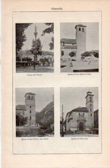 LAMINA V40051: Iglesias de San Miguel el Bajo, San Pedro y San Pablo y Santa Ana en Granada