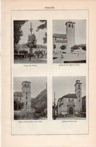 LAMINA V40051: Iglesias de San Miguel el Bajo, San Pedro y San Pablo y Santa Ana en Granada