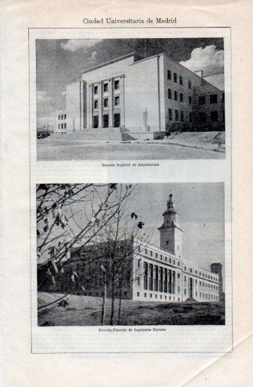 LAMINA V40241: Escuelas de Arquitectura e Ingenieros Navales, Ciudad Universitaria de Madrid