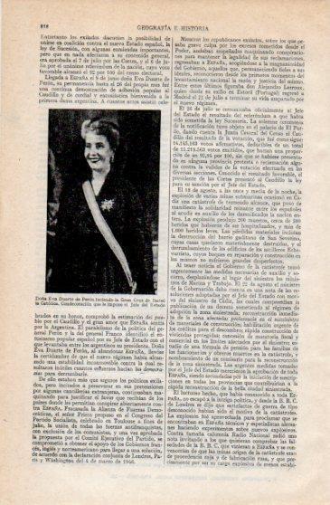 LAMINA V40249: Eva Duarte de Peron con la Gran Cruz de Isabel La Catolica