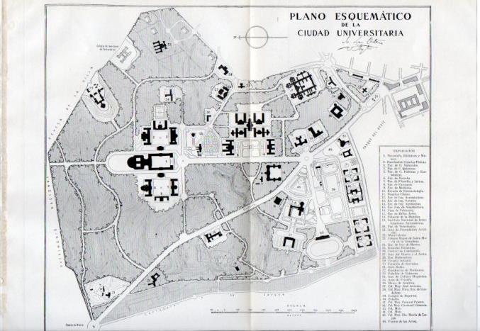 LAMINA V40280: Mapa esquematico de la Ciudad Universitaria Madrid
