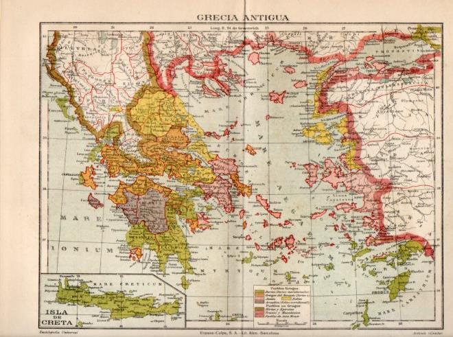 LAMINA V40276: Mapa de Grecia clasica
