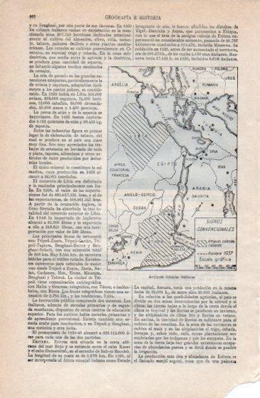 LAMINA V40262: Mapa de las antiguas colonias de Italia