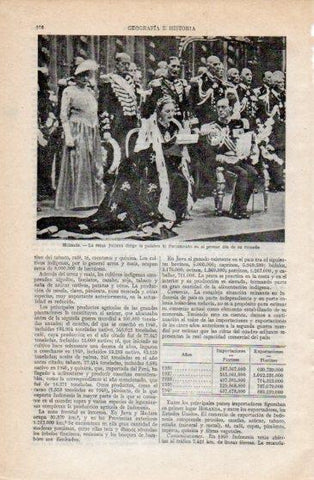 LAMINA V40259: La reina Juliana en el Parlamento en su primer dia de reinado