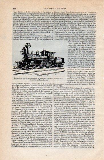 LAMINA V40250: Locomotora del recorrido Barcelona Mataro