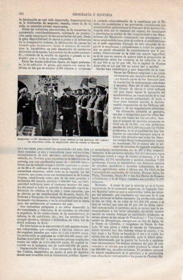 LAMINA V40217: Presidente Peron en el crucero Argentina