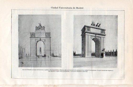 LAMINA V40177: Arco de Triunfo en honor al Ejercito, Ciudad Universitaria de Madrid