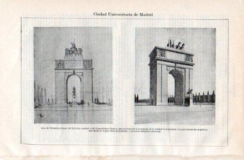 LAMINA V40177: Arco de Triunfo en honor al Ejercito, Ciudad Universitaria de Madrid