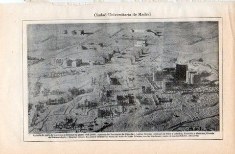 LAMINA V40176: Ciudad Universitaria de Madrid al terminar la guerra civil