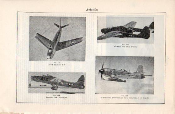 LAMINA V40171: North American P-86, Northrop P-67, Republic P-84 Thunder Jet y Blackburn