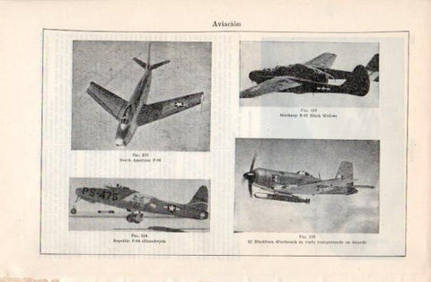 LAMINA V40171: North American P-86, Northrop P-67, Republic P-84 Thunder Jet y Blackburn