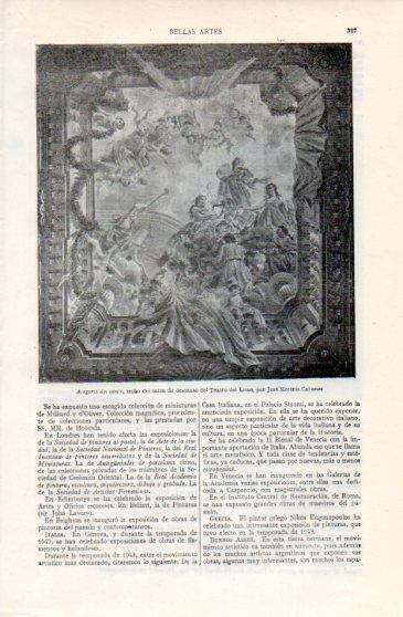 LAMINA V40181: Alegoria del canto techo del Teatro del Liceo, Barcelona