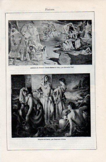 LAMINA V40197: Apoteosis de Homero por Dali y Mujeres del litoral por Ribera