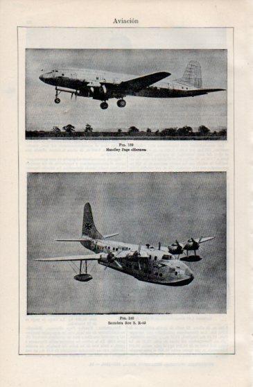 LAMINA V40193: Handley Page Hermes y Saunders Roe S. R-45