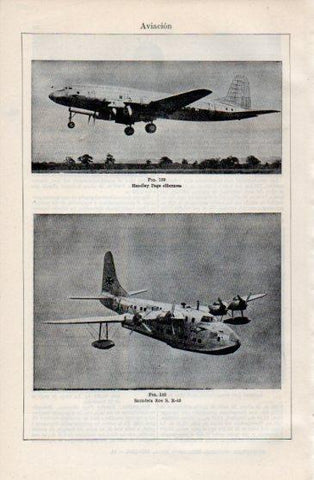 LAMINA V40193: Handley Page Hermes y Saunders Roe S. R-45