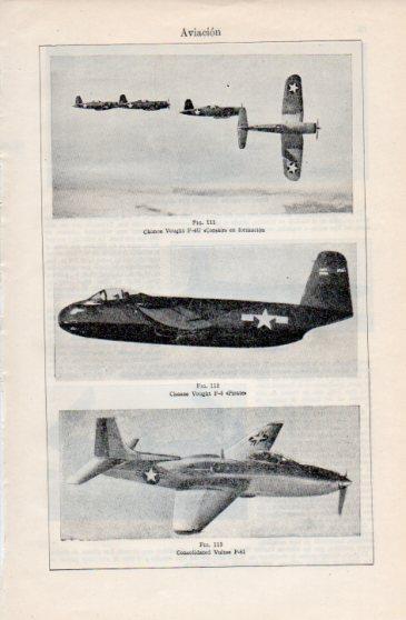LAMINA V40191: Chance Vought F-4U, Chance Vought F-5 y Consolidated Vultee P-81