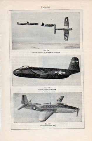 LAMINA V40191: Chance Vought F-4U, Chance Vought F-5 y Consolidated Vultee P-81