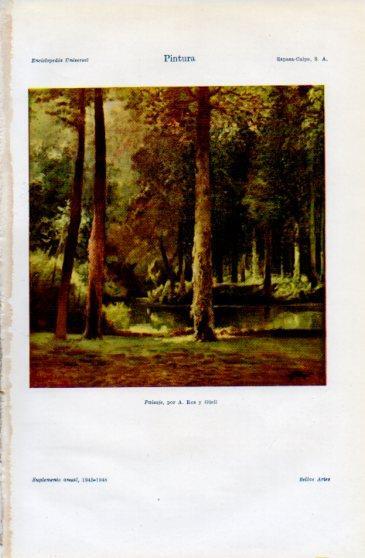 LAMINA V40199: Paisaje por A. Ros y Guell