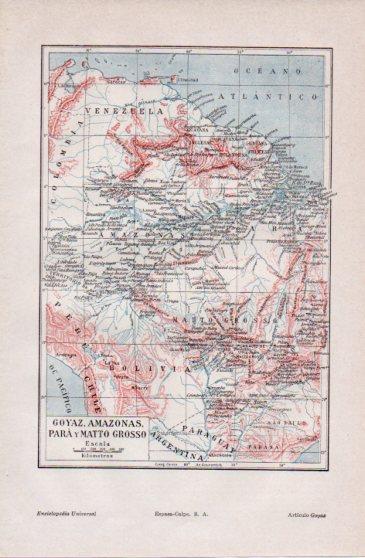 LAMINA V40016: Mapa Goyaz, Amazonas, Para y Matto Grosso