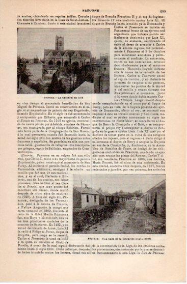 LAMINA V39826: Catedral y calle en Peronne