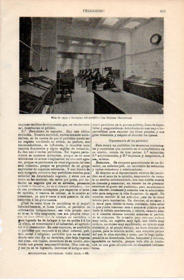 LAMINA V39824: Sala de cajas y linotipias del periodico Las Noticias, Barcelona