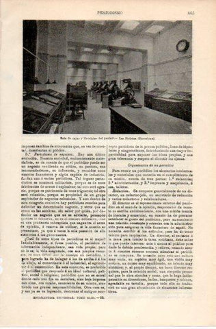 LAMINA V39824: Sala de cajas y linotipias del periodico Las Noticias, Barcelona