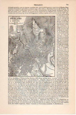 LAMINA V39821: Mapa de la situacion de Pergamo junto a Bergama
