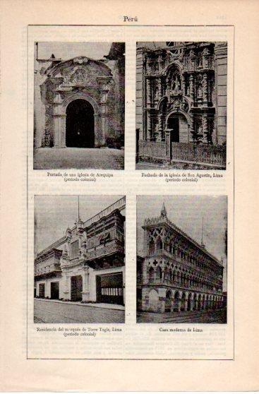 LAMINA V39851: Iglesias de Arequipa y Lima