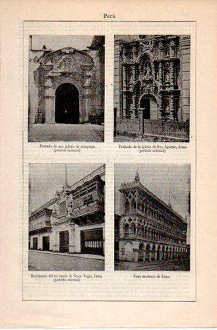 LAMINA V39851: Iglesias de Arequipa y Lima