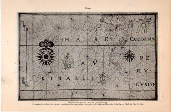 LAMINA V39881: Mapa de las costas de Peru por Juan de Oliva
