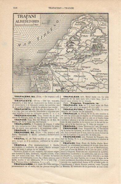 LAMINA V39755: Plano de la provincia de Trapani y alredores, Sicilia