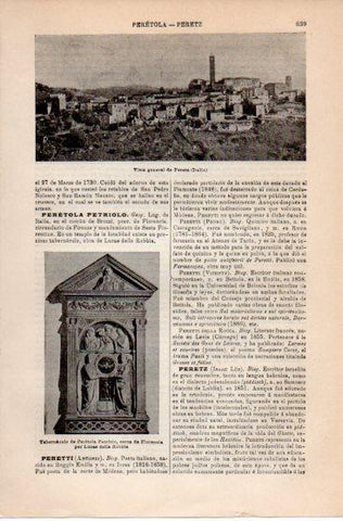 LAMINA V39814: Vista general de Pereta, Italia