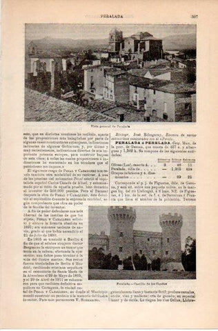 LAMINA V39804: Vista general de Perelada, Gerona