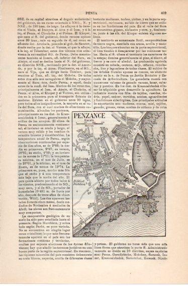 LAMINA V39797: Plano de Penzance, Inglaterra