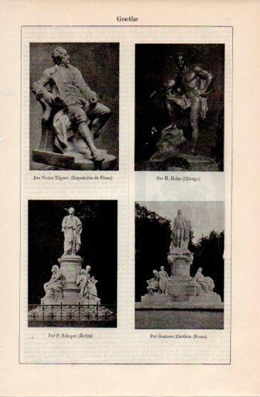 LAMINA V40006: Monumentos varios de Goethe