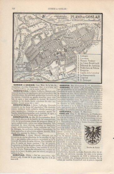 LAMINA V39990: Plano y escudo de Goslar