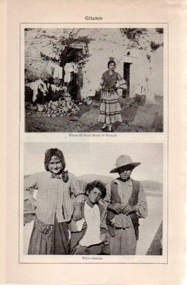 LAMINA V39947: Gitana del Sacro Monte de Granada y Niños nomadas